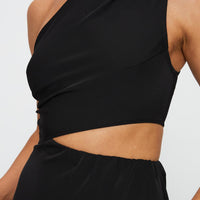 Let You Live Cut Out One Shoulder Playsuit Black