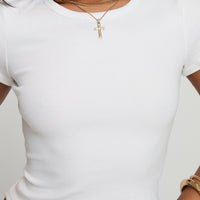 Baseline Scoop Rib Tee White