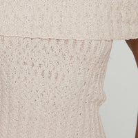 Murmur Off Shoulder Top Beige