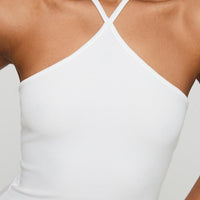 Baseline Halter Rib Top White