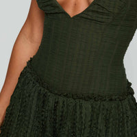 Mixie Halter Playsuit Olive Green