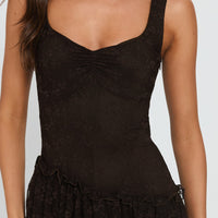 Kaydenn Frill Playsuit Chocolate