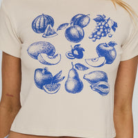 Veggie Patch Graphic Top Grey