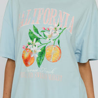 California Sugar Oversized Graphic Tee Blue