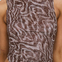 Sunburn Asymmetrical Top Brown Zebra