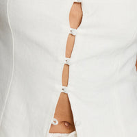 Zenda Linen Blend Top Off White