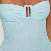 Isabetta Halter Top Aqua