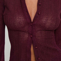 When You Sleep Long Sleeve Top Wine