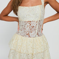 True Connections Lace Playsuit Cream