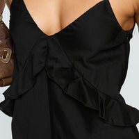 Diamonds Dancing Ruffle Detail Playsuit Black