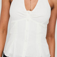 Life Goes By Sleeveless Top White