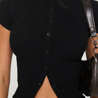 Suzu Knit Top Black