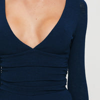 Nautia Long Sleeve Romper Navy