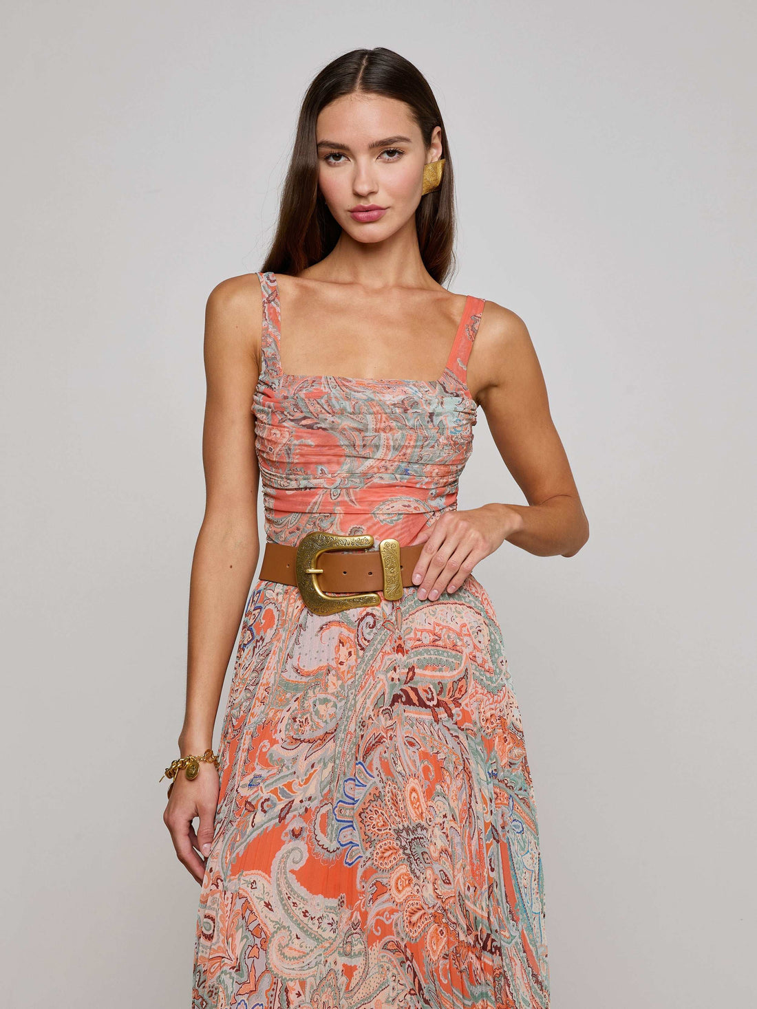 Rasha Mesh Paisley Tank
