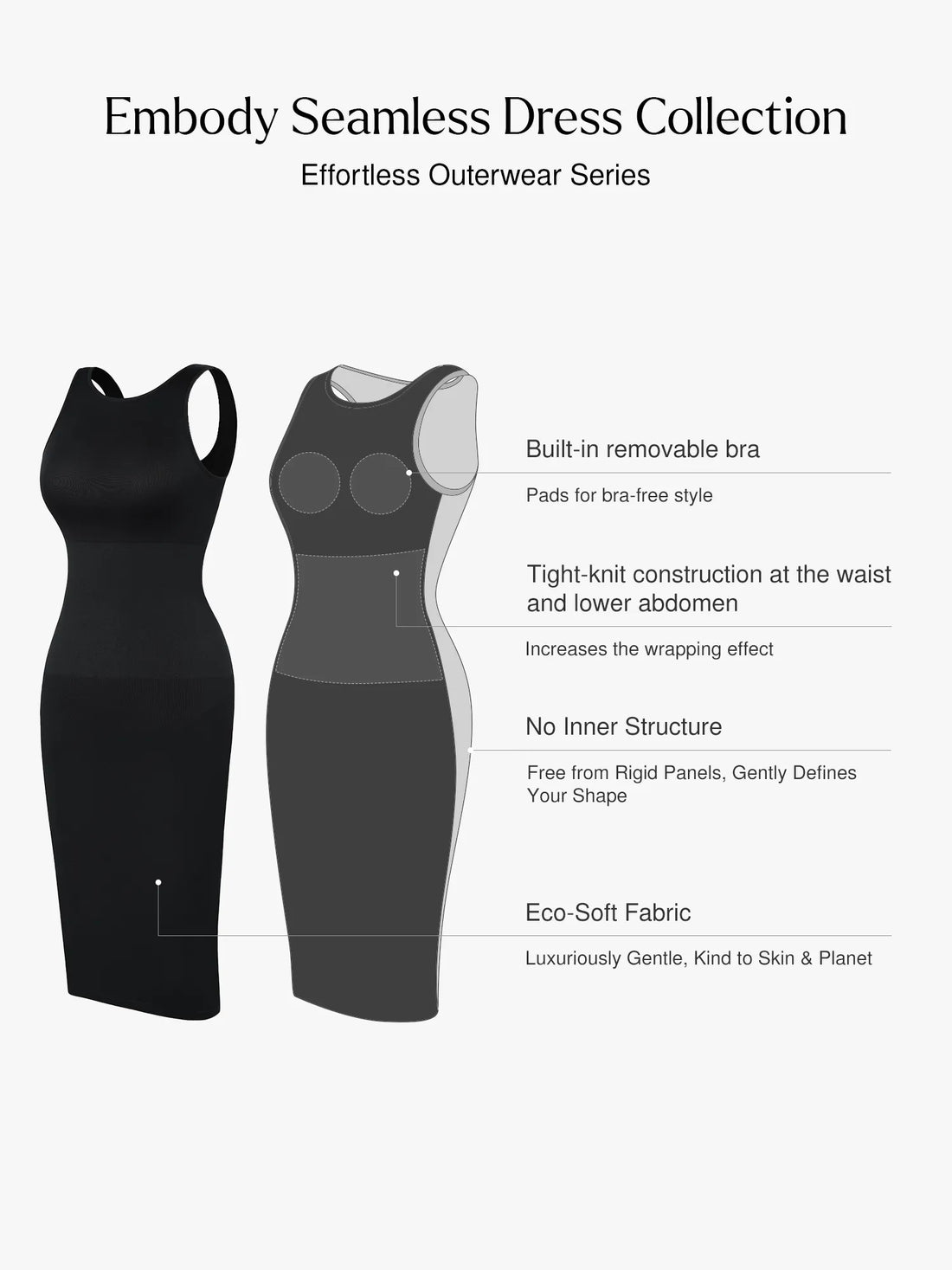 Shapewear Seamless Sleeveless Irregular Ruffled Hem Dress