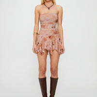 Minxie Strapless Playsuit Pink Floral
