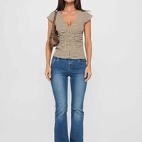 Indulgence Corset Top Beige Check