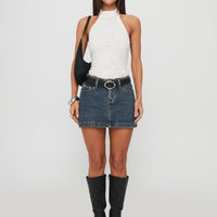 Hotter Than Fire Lace Halter Top White