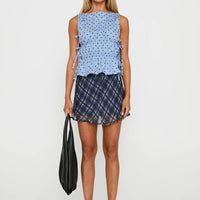 Endless Summers Tie Side Top Blue Polka Dot