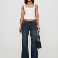 Baseline Square Neck Rib Tank Top White