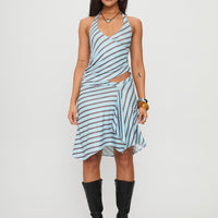 Fayez Top Diagonal Blue Stripe