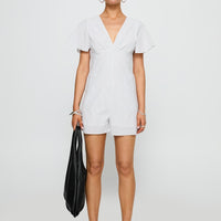 Full Of Strangers Playsuit White Stripe