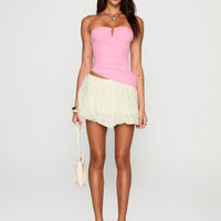 Reminisce Strapless Hardware Detail Top Pink