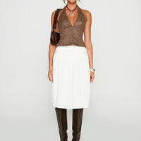 Down The Line Halter Top Brown
