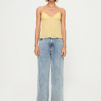 Zami Pleat Top Lemon