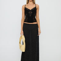Rhiara Lace Trim Top Black