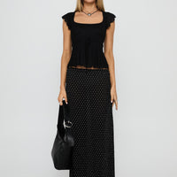 Auroraah Frill Top Black