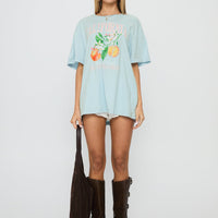 California Sugar Oversized Graphic Tee Blue