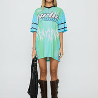 Turbo Champion Moto Jersey Top Blue / Green