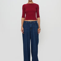 Elaia 3/4 Sleeve Top Red