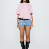 Howdy Partner Oversized Graphic Tee Pink