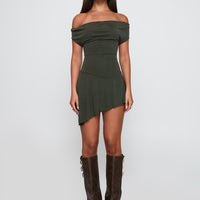 I Attract It Cowl Halter Playsuit Green