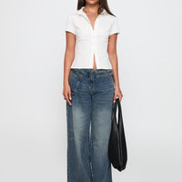 Lift Off Button Up Top White