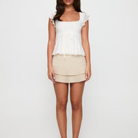 Auroraah Frill Top White