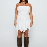 Minxie Strapless Playsuit White Curve