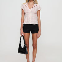 Cottesloe Blouse Top Pink Check