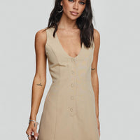 Damico Romper Beige Pinstripe