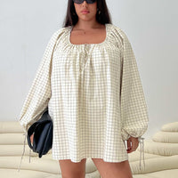 Preacher Playsuit White Check Curve