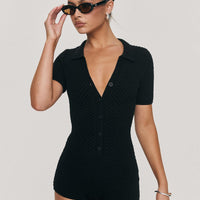 Syleem Knit Romper Black