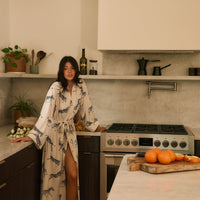 Kaia Cloud Jersey Kimono Robe in Animalia