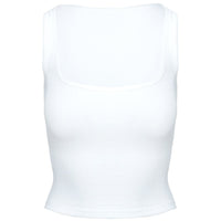 Baseline Square Neck Rib Tank Top White