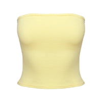 Baseline Strapless Rib Top Yellow