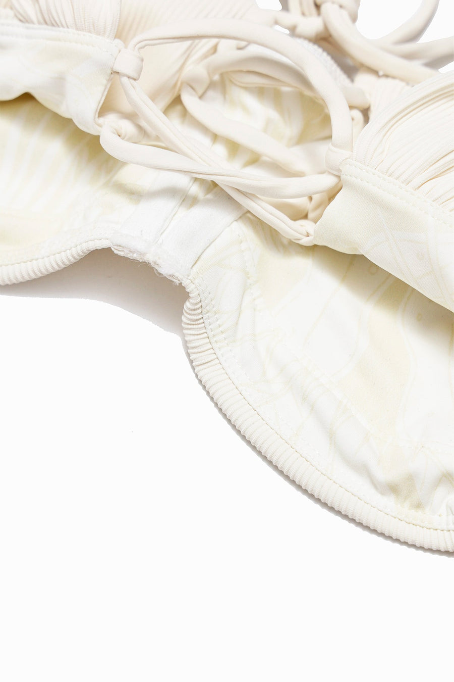 Boardwalk Bombshell Bikini Top - Cream Rib