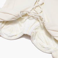 Boardwalk Bombshell Cheeky One Piece - Cream Rib