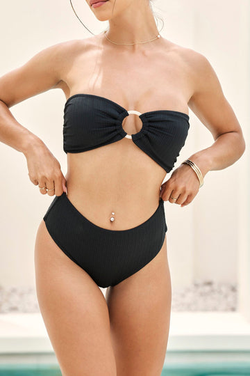 High Tide Cheeky Bikini Bottoms - Black
