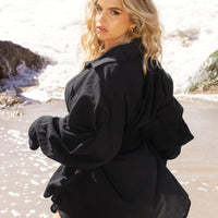 I Need a Vacation Shirt Dress - Black